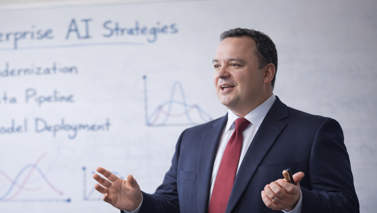 John DeRudder presenting on Enterprise AI Leadership